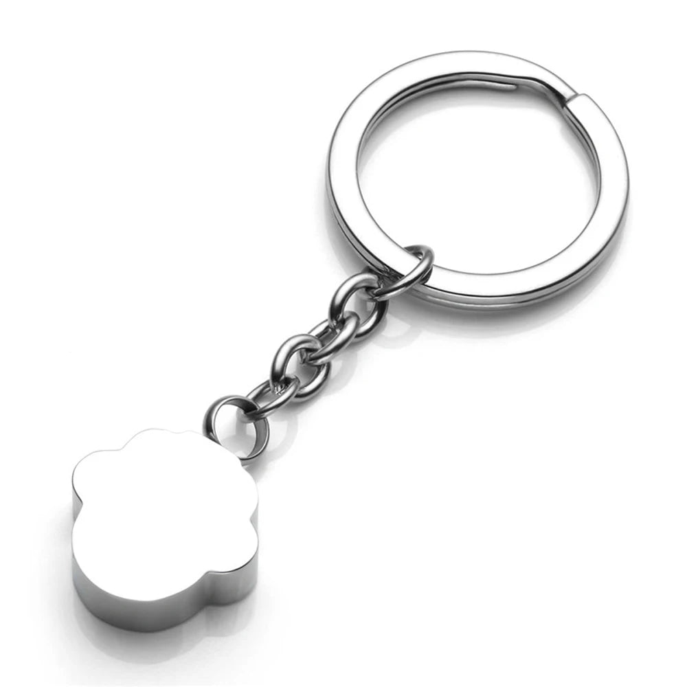 Pet Paw Print Urn Memorial keychain Wholesale Stainless Steel Key ring Memorial Keepsake Ashes Jewelry