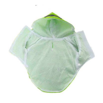 the NEON DOGGY - S-XL Creativity Pets Clothes, Hooded Raincoats Reflective Strip Dogs Raincoats, Waterproof Outdoor Breathable Net Yarn Jackets