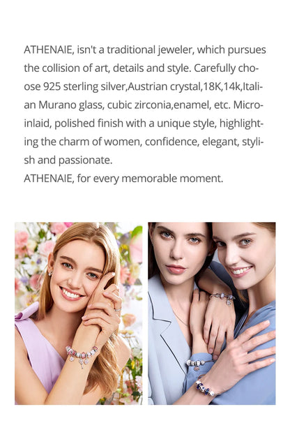 ATHENAIE 925 Sterling Silver Corgi Pet Charms Mixed CZ Yellow Cute Akita Puppy Dog Animal Charms Beads for Bracelet Jewerly