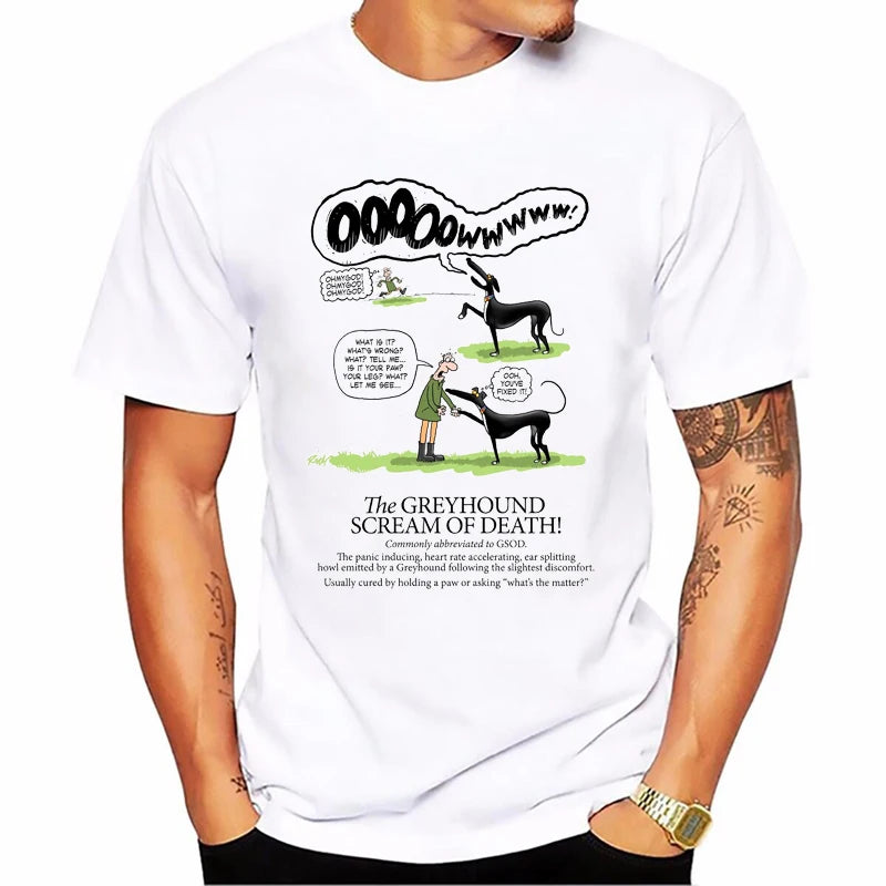 the BRINDLE - Brindle Greyhound Animal Print T-Shirt, Men Dog Lovers Funny T-Shirts, Homme Harajuku Shirt Summer Tops, White T-Shirt Streetwear
