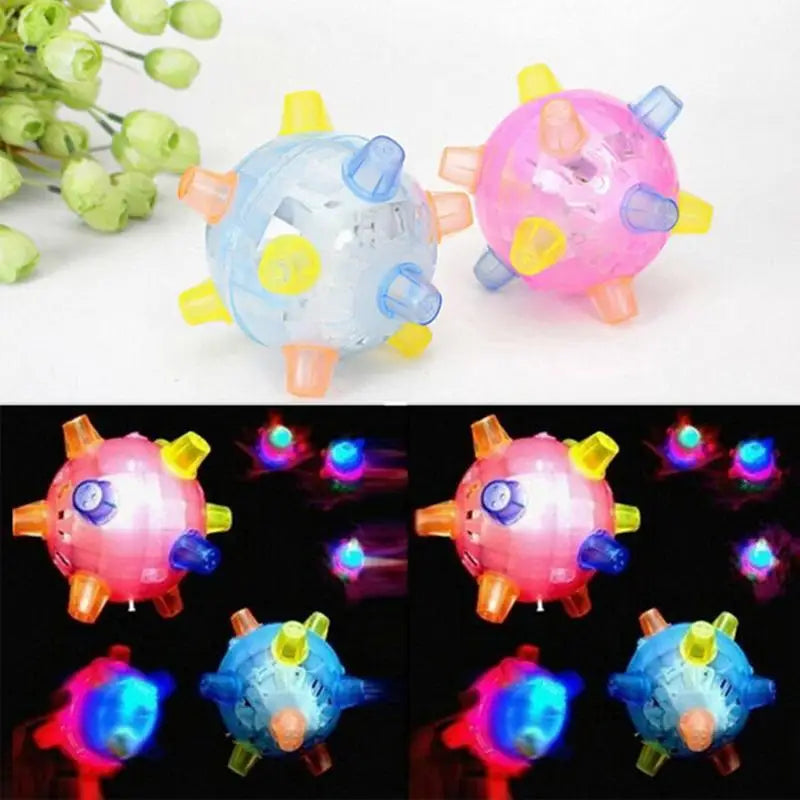 Luminous Jumping Balls Toys Flash Novelty Funny Music Dancing Balls Flashing Bouncing Ball for Dogs Chewing Pet Toys Cat Dog