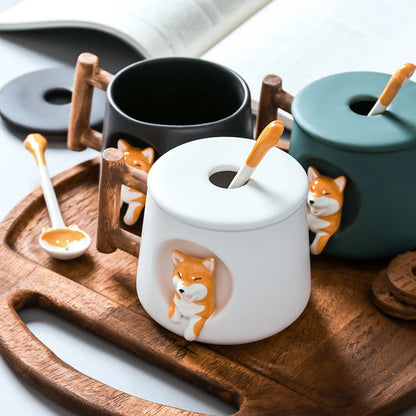 INS Shiba Inu Akita DOG 420ML COFFEE TEA MUGS TEA CUP NORTH EUROPE STYLE FASHION DESIGN