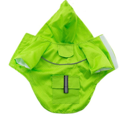 the NEON DOGGY - S-XL Creativity Pets Clothes, Hooded Raincoats Reflective Strip Dogs Raincoats, Waterproof Outdoor Breathable Net Yarn Jackets
