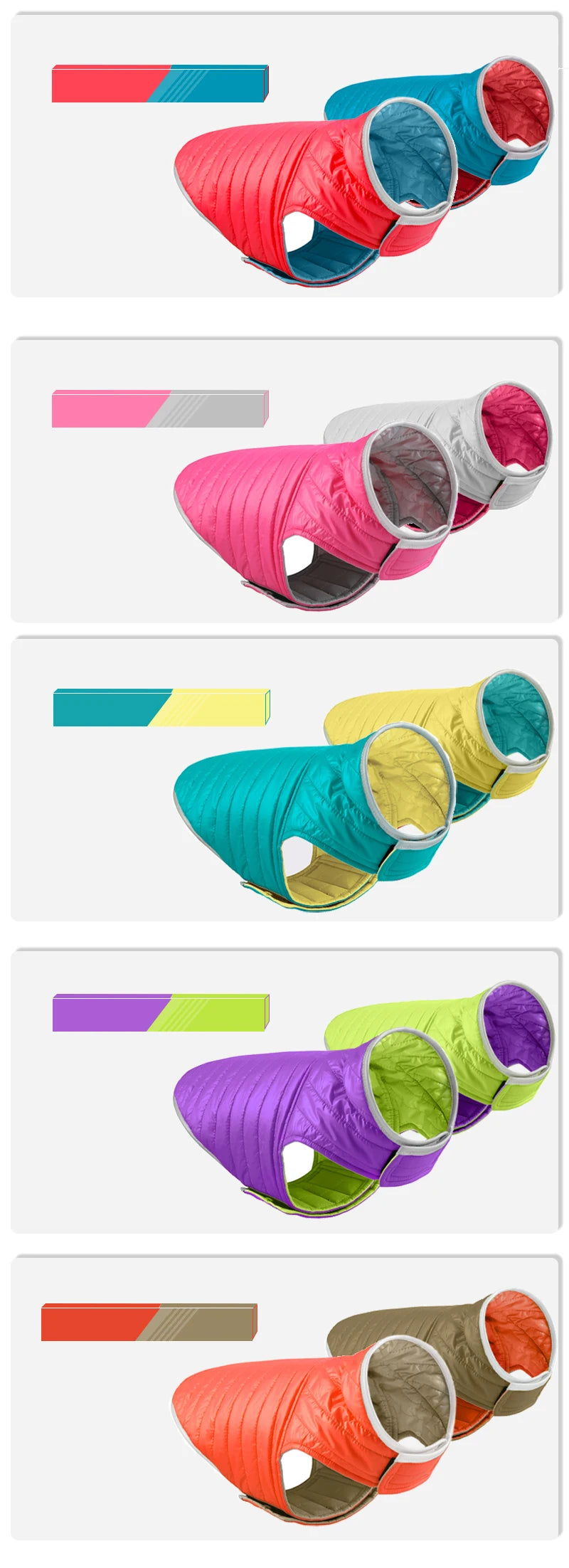 Winter Reversible Dog Light Down Jacket for Small Medium Dogs Pets Clothes Waterproof  French Bulldog Coat Mascotas abrigo perro