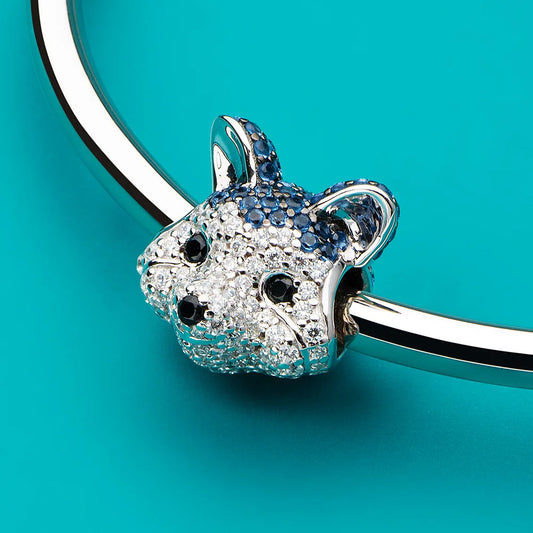 ATHENAIE 925 Sterling Silver Corgi Pet Charms Mixed CZ Yellow Cute Akita Puppy Dog Animal Charms Beads for Bracelet Jewerly