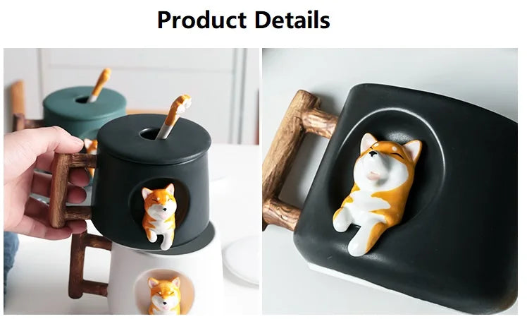 INS Shiba Inu Akita DOG 420ML COFFEE TEA MUGS TEA CUP NORTH EUROPE STYLE FASHION DESIGN