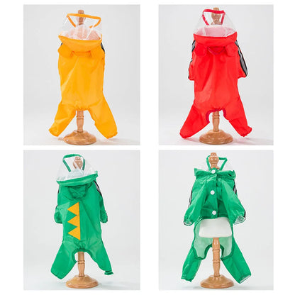 the CUTESY COSTUME - Waterproof Puppy Dog Raincoats, Rain Jacket with Hood for Small/Medium Dogs, Poncho with Reflective Strap, Honeybee Bear Dinosaur Dog Costumes
