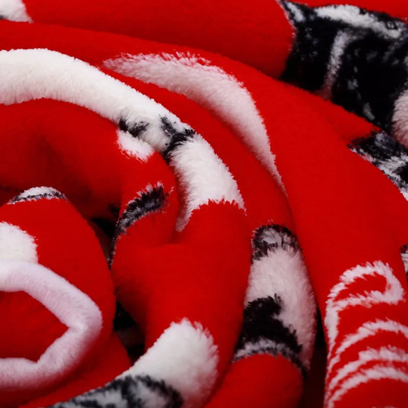 100x75cm Warm Pet Beds Cover Mat Thickened Coral Fleece Dog Blanket Soft BullDog Printed Quilt  Pet Sleeping Blanket Pet Mat