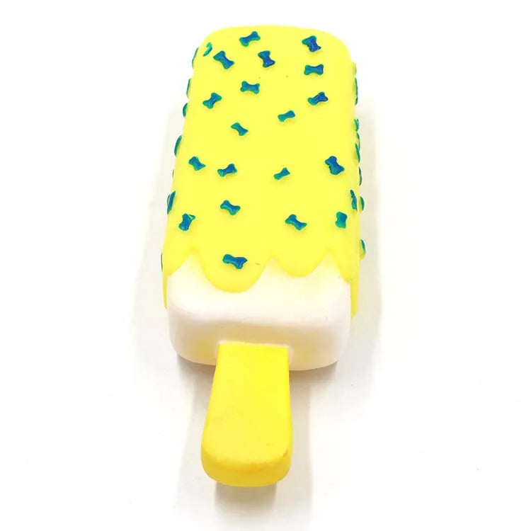 Cleaning Teeth Dog Chewing Toy Ice Cream Squeak Rubber Pet Dog Puppy Playing Pet Toy for Dogs Squeaker Dogs Squeaky Sound Toys