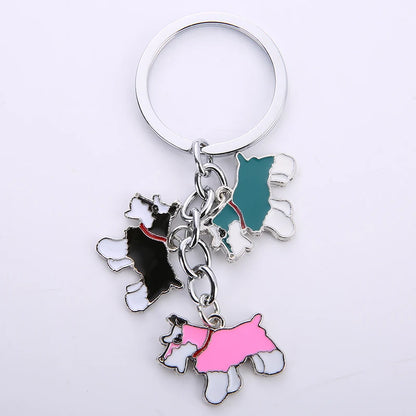 Cartoon Bichon Frise Dog Keychain Cute Animal Key Chain car Keyring Women Bag pendant Jewelry For Women