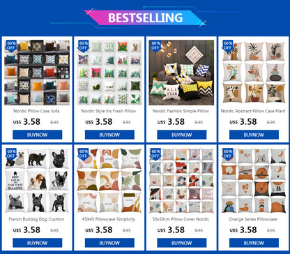 French Bulldog Dog Cushion Covers Dog Painting Pillowcase Decorative Pillow Covers Bedroom Sofa Home Decoration 45X45cm Car Seat