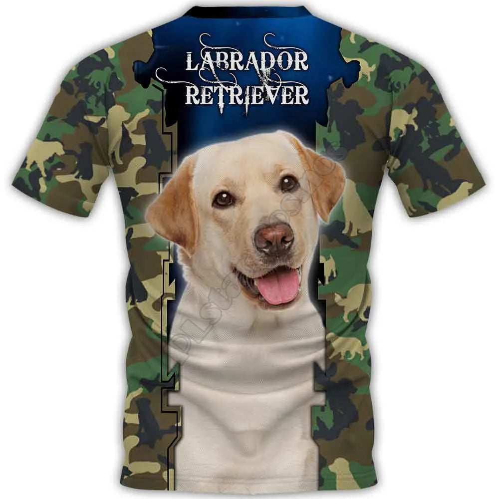 the SERGEANT CANINE - Weimaraner 3D Printed T-Shirts for Women/Men, Summer Casual Tees Short Sleeve T-shirts Funny Animals Short Sleeve