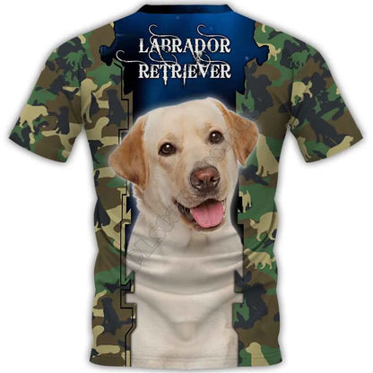 the SERGEANT CANINE - Weimaraner 3D Printed T-Shirts for Women/Men, Summer Casual Tees Short Sleeve T-shirts Funny Animals Short Sleeve