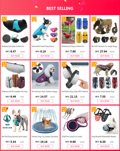 Winter Warm Large Pet Dog Jacket with Harness Waterproof Big Dog Coat for Labrador Chihuahua French Bulldog Outdoor Dog Clothes