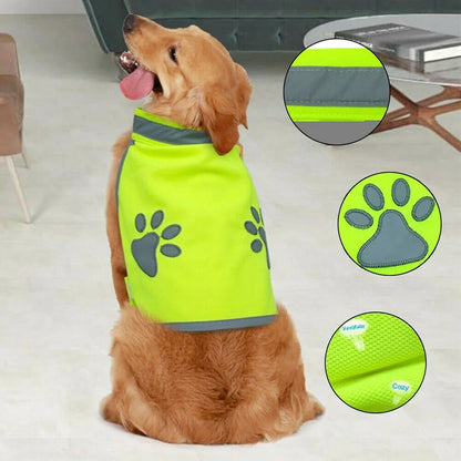 Ventilate Cozy Dog paw High Visibility Pet Hi Vis Coat Pet Reflective Vest Dog Jacket Pet Safety Vest