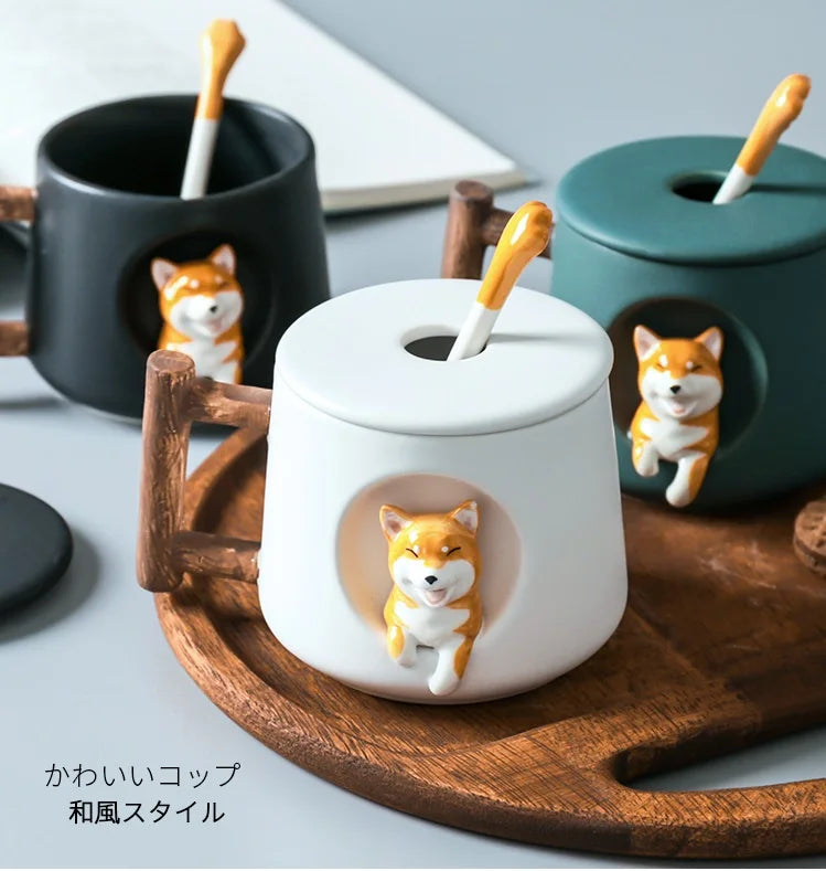 INS Shiba Inu Akita DOG 420ML COFFEE TEA MUGS TEA CUP NORTH EUROPE STYLE FASHION DESIGN