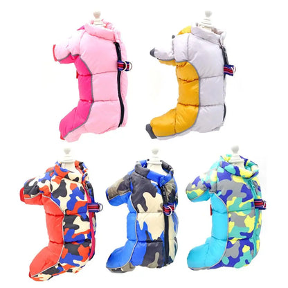 Winter Dog Clothes Waterproof Dog Overalls for Small Dogs Super Warm Soft Puppy Snow Suit Full-Covered Belly Female/Male Dog Use