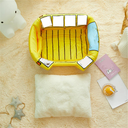 the DOG BUS - Foldable Pet House 2-in-1 Bed for Cat and Small Dogs, Warm Puppy Pads Removable Sofa, Washable Sleeping Kennel, Nest Products Winter