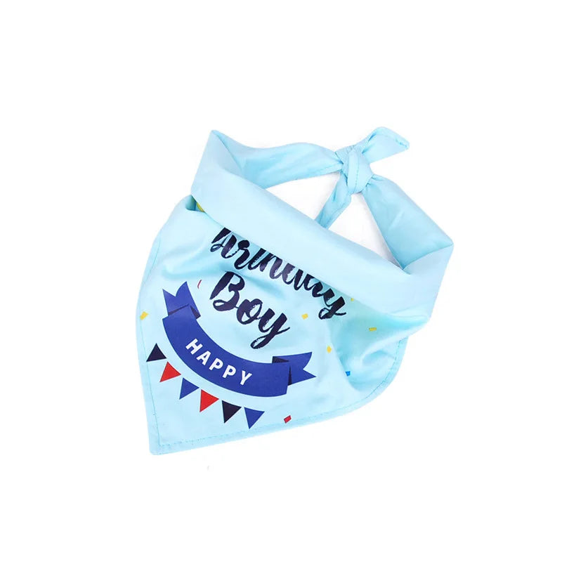 Dog Cat Birthday Party Decoration Set Hat Triangle Scarf Bow Tie Greetings Pet Accessories for Mascotas suministros para perros