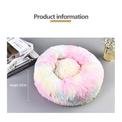 Super Soft Pet Bed Kennel Dog Round Cat Winter Warm Sleeping Bag Long Plush Large Puppy Cushion
