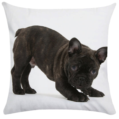 French Bulldog Dog Cushion Covers Dog Painting Pillowcase Decorative Pillow Covers Bedroom Sofa Home Decoration 45X45cm Car Seat