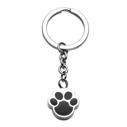 Pet Paw Print Urn Memorial keychain Wholesale Stainless Steel Key ring Memorial Keepsake Ashes Jewelry