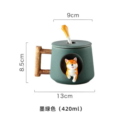 INS Shiba Inu Akita DOG 420ML COFFEE TEA MUGS TEA CUP NORTH EUROPE STYLE FASHION DESIGN