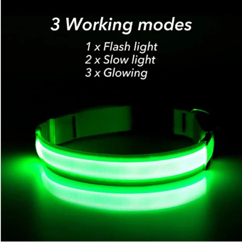 the LUXEGLOW LED SAFTERY COLLAR - USB Charging Glowing Dog Collar with Pendant, Detachable Luxury LED Light, Bright for Small Dogs/Cats, Night Safety Collar