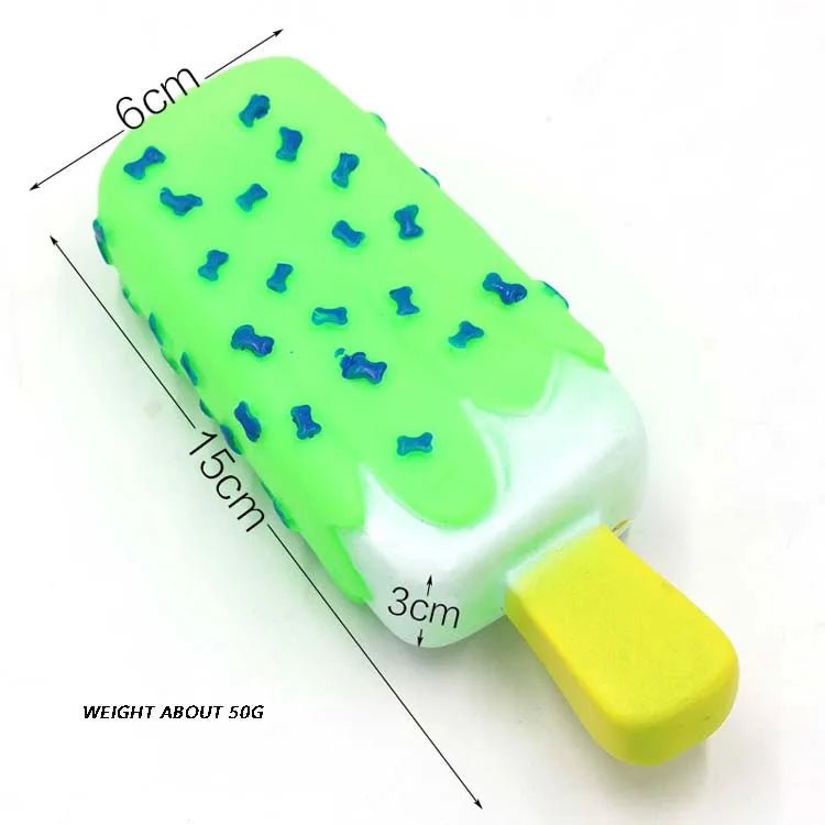 Cleaning Teeth Dog Chewing Toy Ice Cream Squeak Rubber Pet Dog Puppy Playing Pet Toy for Dogs Squeaker Dogs Squeaky Sound Toys