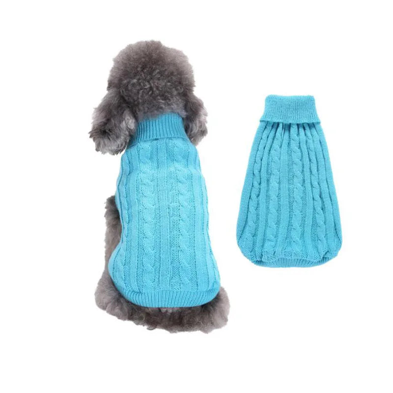 Winter Dog Sweater for Small Large Dogs Solid Candy Color Dog Clothes Puppy Cat Vest Chihuahua French Bulldog Outfits Costume