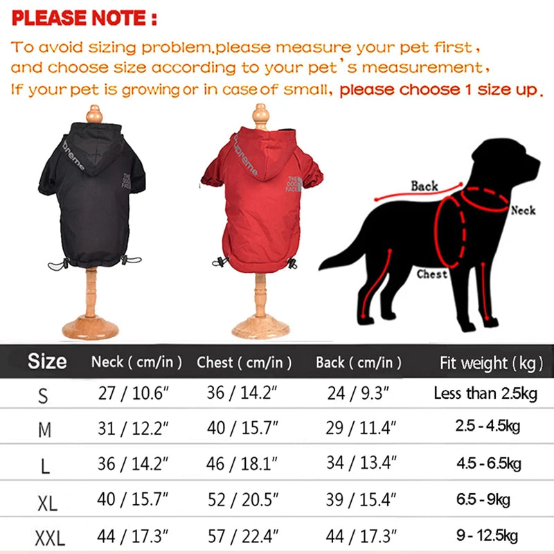 the REFLECTIVE ROVER JACKET - Reflective Pet Clothes, Autumn/Winter Pet Dog Waterproof Warm Coat, Cotton Hooded Jacket, The Dog Face Small Dog Clothes