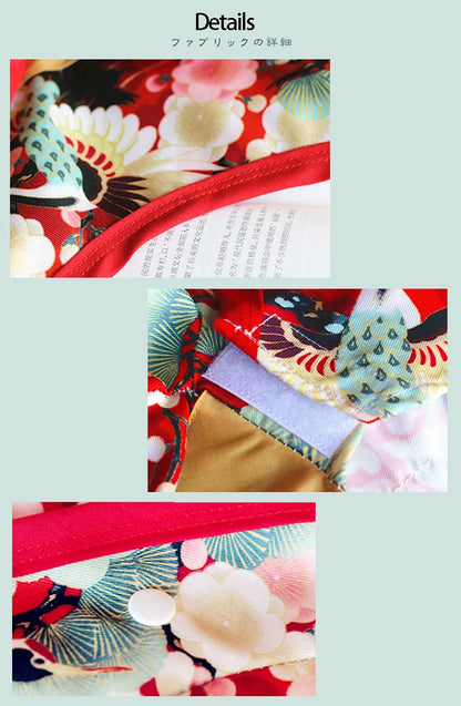 Pet Japanese Kimono Cat Dog Cosplay Coat Crane Cherry Blossom Pattern Pet Jacket Christmas Easter Dresses Chihuahua Pet Clothes