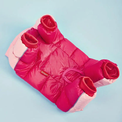 Winter Dog Clothes Waterproof Dog Overalls for Small Dogs Super Warm Soft Puppy Snow Suit Full-Covered Belly Female/Male Dog Use