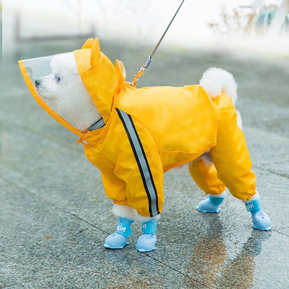 the CUTESY COSTUME - Waterproof Puppy Dog Raincoats, Rain Jacket with Hood for Small/Medium Dogs, Poncho with Reflective Strap, Honeybee Bear Dinosaur Dog Costumes