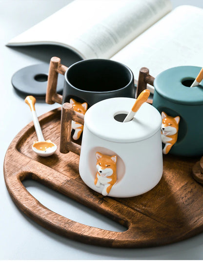 INS Shiba Inu Akita DOG 420ML COFFEE TEA MUGS TEA CUP NORTH EUROPE STYLE FASHION DESIGN