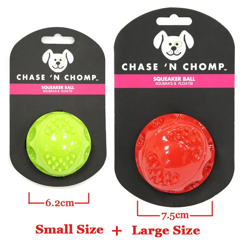 the CAITEC TOYS - Caitec Dog Toys, Squeaking Bouncing Ball, Durable Floatable Springy Pet Toys, Squeaky Ball, Bite Resistant