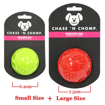 the CAITEC TOYS - Caitec Dog Toys, Squeaking Bouncing Ball, Durable Floatable Springy Pet Toys, Squeaky Ball, Bite Resistant