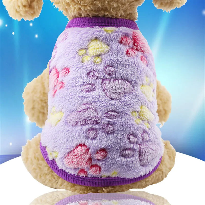 Cartoon Puppy Vest Clothing Warm Dog Clothes Chihuahua French Bulldog Winter Pet Coat for Small Dogs Pet Cat Clothes Supplies