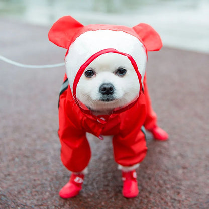the CUTESY COSTUME - Waterproof Puppy Dog Raincoats, Rain Jacket with Hood for Small/Medium Dogs, Poncho with Reflective Strap, Honeybee Bear Dinosaur Dog Costumes