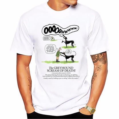 the BRINDLE - Brindle Greyhound Animal Print T-Shirt, Men Dog Lovers Funny T-Shirts, Homme Harajuku Shirt Summer Tops, White T-Shirt Streetwear