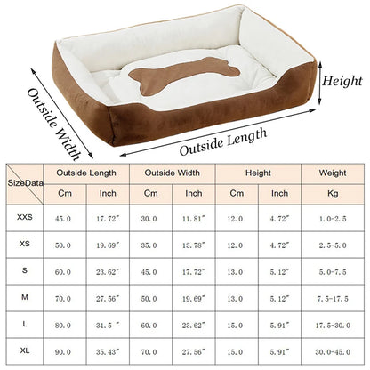 Non-slip Pet Bone Bed for Small Medium Large Dogs Winter Warm Puppy Big Dog Cushion Bulldog Cat mascotas Beds legowisko dla psa