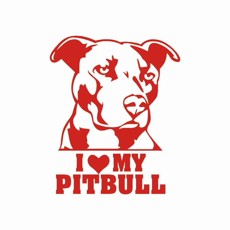 Creative I LOVE MY PITBULL Cartoon Dog Car Sticker Exterior Accssories Vinyl Decals for BMW VW Audi Gti Skoda