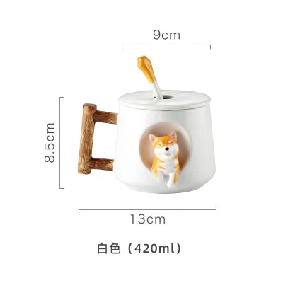 INS Shiba Inu Akita DOG 420ML COFFEE TEA MUGS TEA CUP NORTH EUROPE STYLE FASHION DESIGN