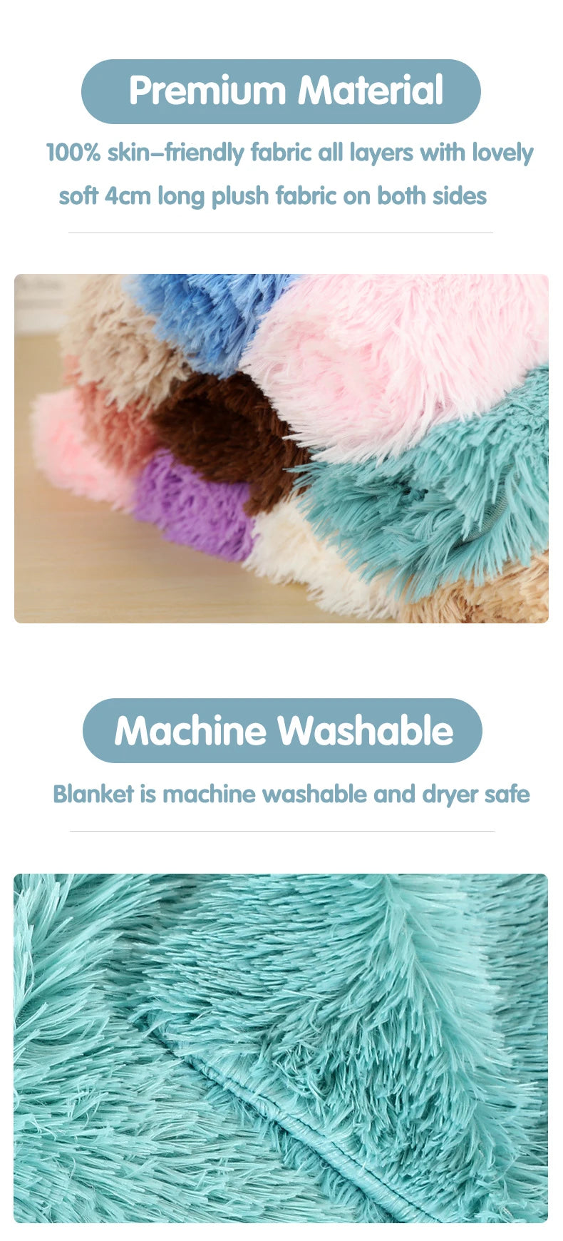 Fluffy Plush Dog Blanket Pet Sleeping Mat Cushion Mattress Extra Soft Warm Pet Throw Blankets for Small Medium Large Dogs & Cats