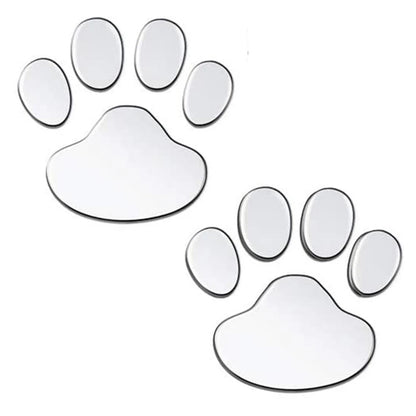 3D Mirror Car Stickers Cat Dog Footprint Puppy Claw Footprint Sticker Windshield Decals Bumper Car Window Door Decals 2Pcs