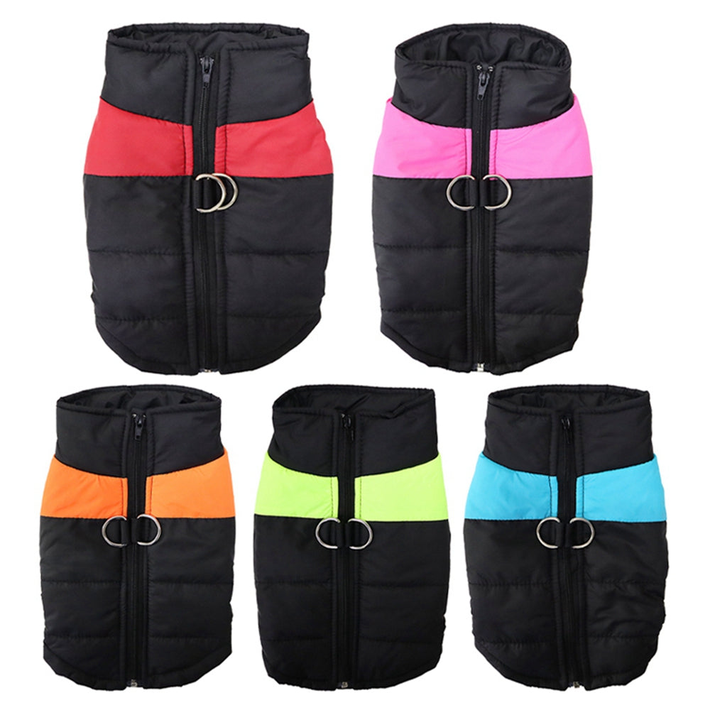Waterproof Pet Dog Puppy Vest Jacket Winter Warm Dog Clothes Pet Padded Vest Zipper Jacket Coat For Small Medium Large Dogs