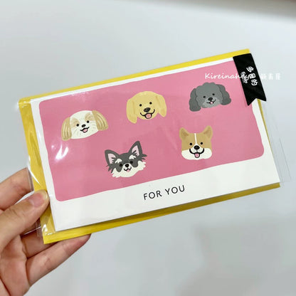 Dog Cat 3D Greeting Card Japan Creative Decoration Card Carton Cat Birthday Gift Girlfriend ins Cute Blessing Card