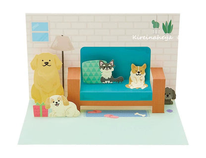 Dog Cat 3D Greeting Card Japan Creative Decoration Card Carton Cat Birthday Gift Girlfriend ins Cute Blessing Card