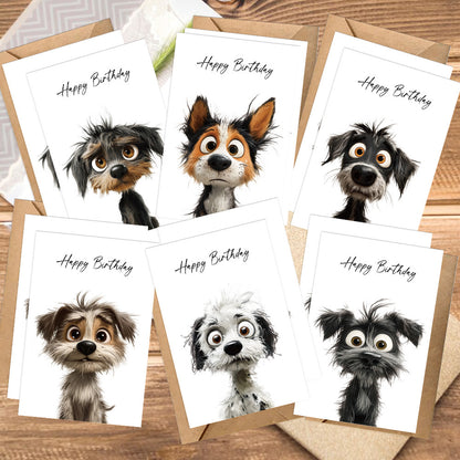 12-Pack Assorted Dog Birthday Greeting Cards with Envelopes - Unique Canine Designs for Friends, Festive Holiday Celebrations