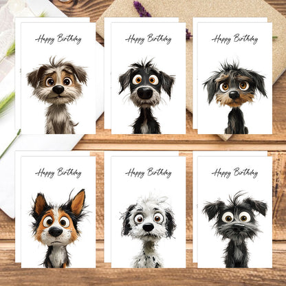 12-Pack Assorted Dog Birthday Greeting Cards with Envelopes - Unique Canine Designs for Friends, Festive Holiday Celebrations